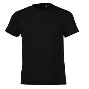 SOLS Childrens/Kids Regent Short Sleeve Fitted T-Shirt / Deep Black